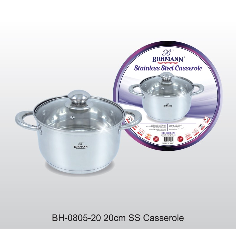 Cratita din inox 3.5l, 20cm, capac yena, Bohmann