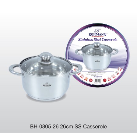 Cratita din inox 7.7l, 26cm, capac yena, Bohmann