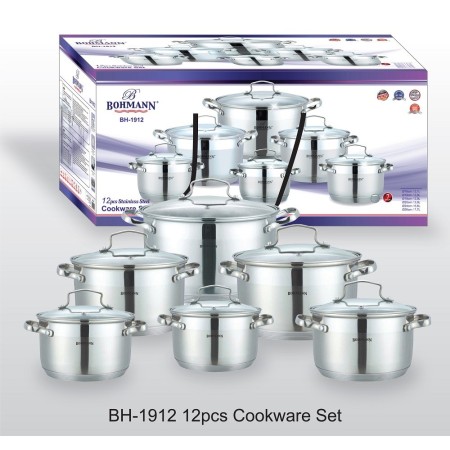 Set oale din inox 12 piese baza 7 straturi Bohmann, Inductie