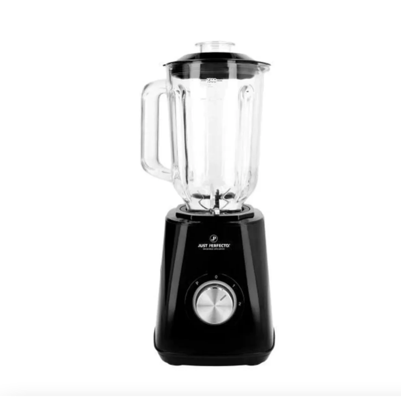 Blender electric, 1000W, 1,5litri, 6 lame inox, 2 trepte viteza, zdrobitor nuci/gheata, functie pulse, bol sticla, negru