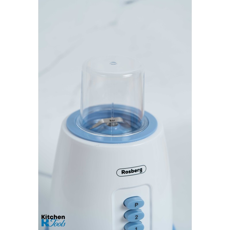 Blender electric cu rasnita Rosberg, 500W, 1.5litri, 2 viteze/puls, lame din otel, motor silentios