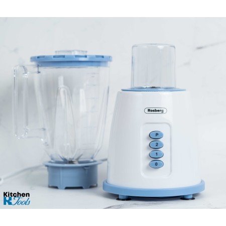 Blender electric cu rasnita Rosberg, 500W, 1.5litri, 2 viteze/puls, lame din otel, motor silentios