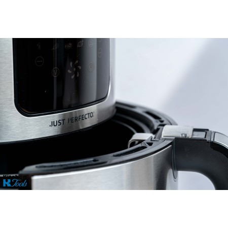 Friteuza fara ulei cu aer cald AirFryer XXL, JustPerfecto, 5 litri, 1400W, 200°C, 8 programe, timer 30min, antiaderenta