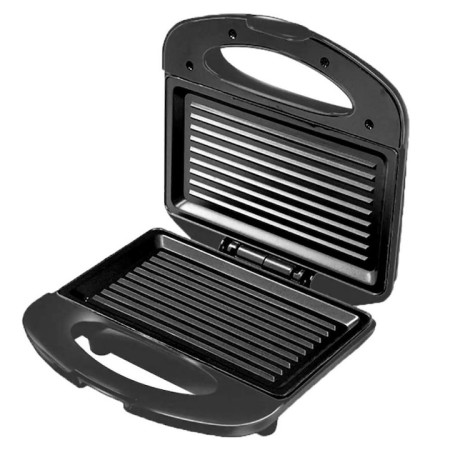 Sandwich-Maker, 750W, 2 felii, Antiaderent, Otel inoxidabil / Negru, Rosberg