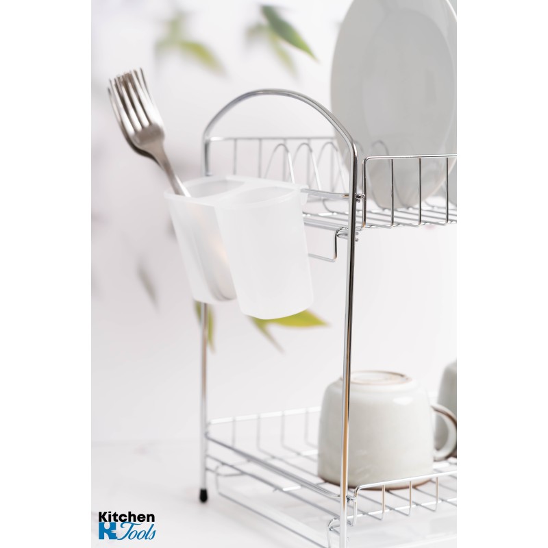 Suport de vase, 34x23x35.5cm, 2 nivele, inox, Rosberg, alb