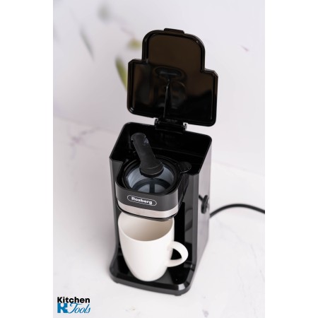 Espressor electric, capacitate 150 ml, filtru nailon, cafea 125 ml, Rosberg, negru