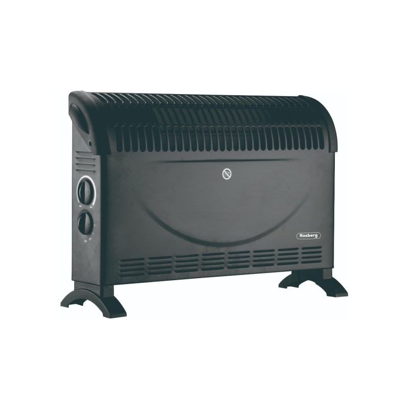 Convector electric, 2000W, 3 trepte de putere, oprire automata, termostat, Rosberg, negru