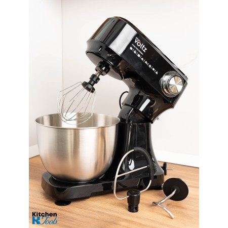 Mixer Planetar 3.5litri, 800W, bol oțel inoxidabil cu capac, 12 viteze + funcție Pulse, 3 accesorii incluse, Oliver Voltz, negru