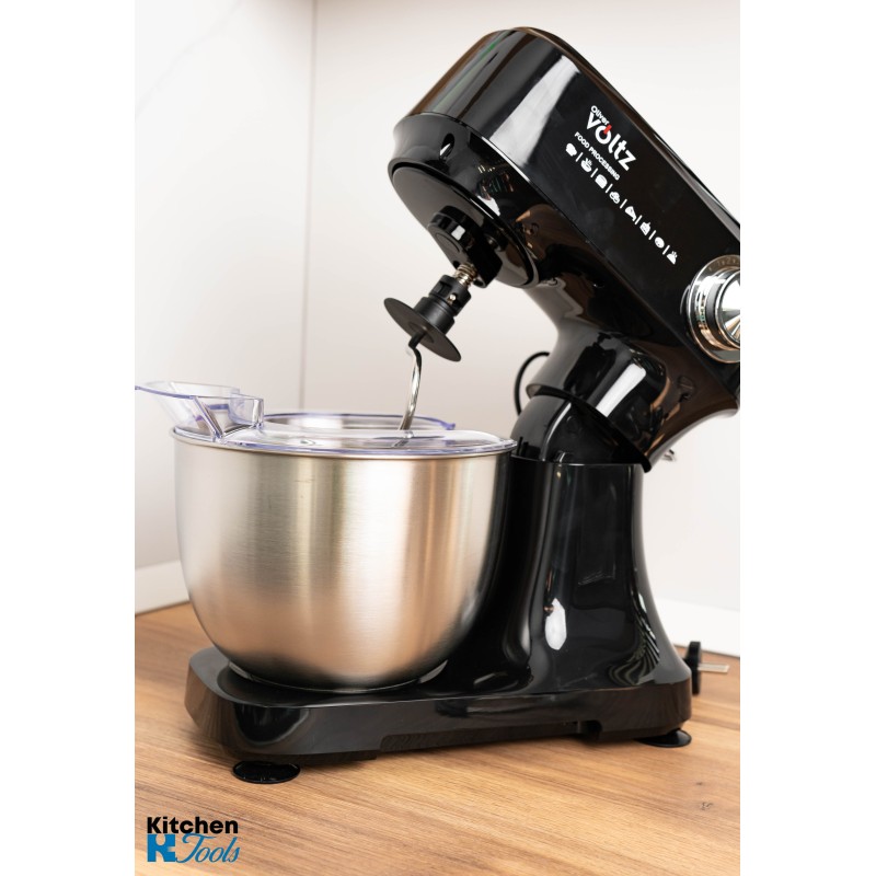 Mixer Planetar 3.5litri, 800W, bol oțel inoxidabil cu capac, 12 viteze + funcție Pulse, 3 accesorii incluse, Oliver Voltz, negru