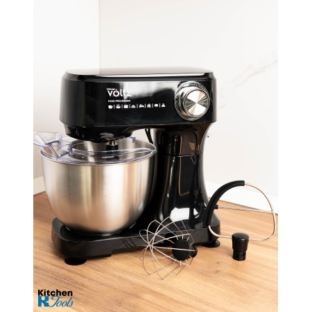 Mixer Planetar 3.5litri, 800W, bol oțel inoxidabil cu capac, 12 viteze + funcție Pulse, 3 accesorii incluse, Oliver Voltz, negru