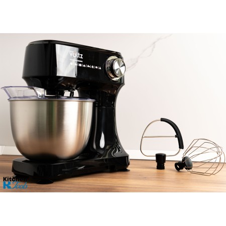 Mixer Planetar 3.5litri, 800W, bol oțel inoxidabil cu capac, 12 viteze + funcție Pulse, 3 accesorii incluse, Oliver Voltz, negru