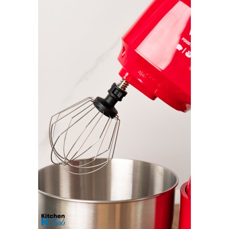 Mixer Planetar 3.5litri, 800W, bol oțel inoxidabil cu capac, 12 viteze + funcție Pulse, 3 accesorii incluse, Oliver Voltz, rosu