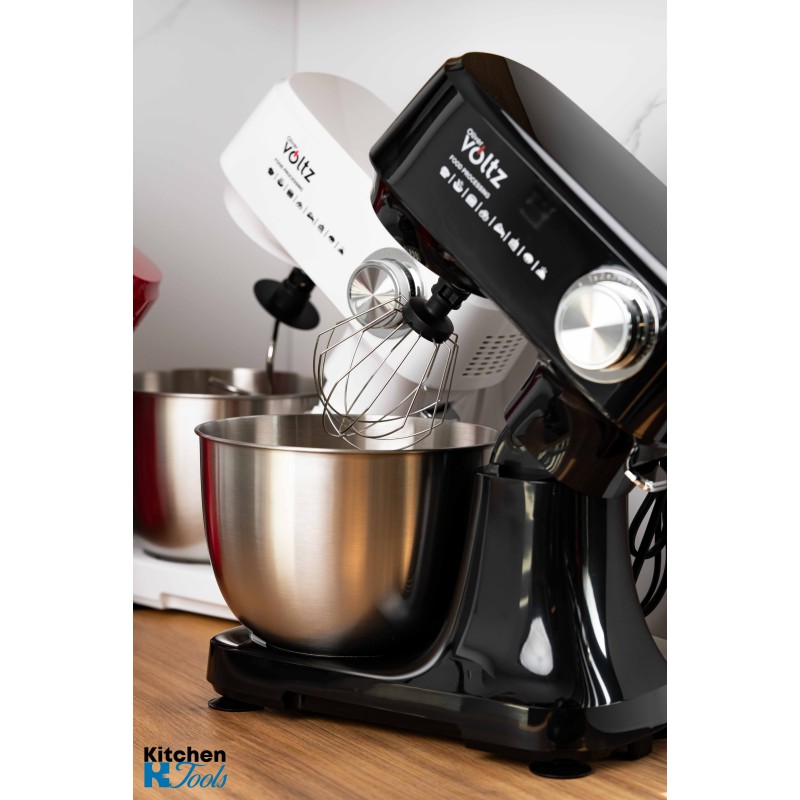 Mixer Planetar 3.5litri, 800W, bol oțel inoxidabil cu capac, 12 viteze + funcție Pulse, 3 accesorii incluse, Oliver Voltz, negru