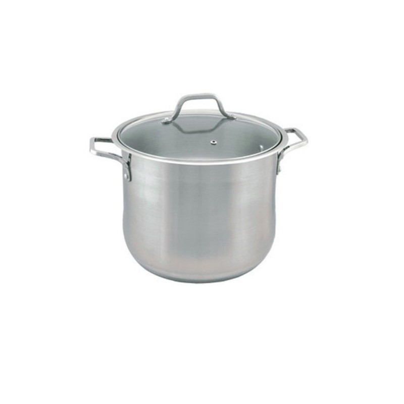 Oala din inox cu capac din sticla, 15L, Dimensiuni Ø28 x 23 cm, Compatibilă cu Inducție, Bohmann